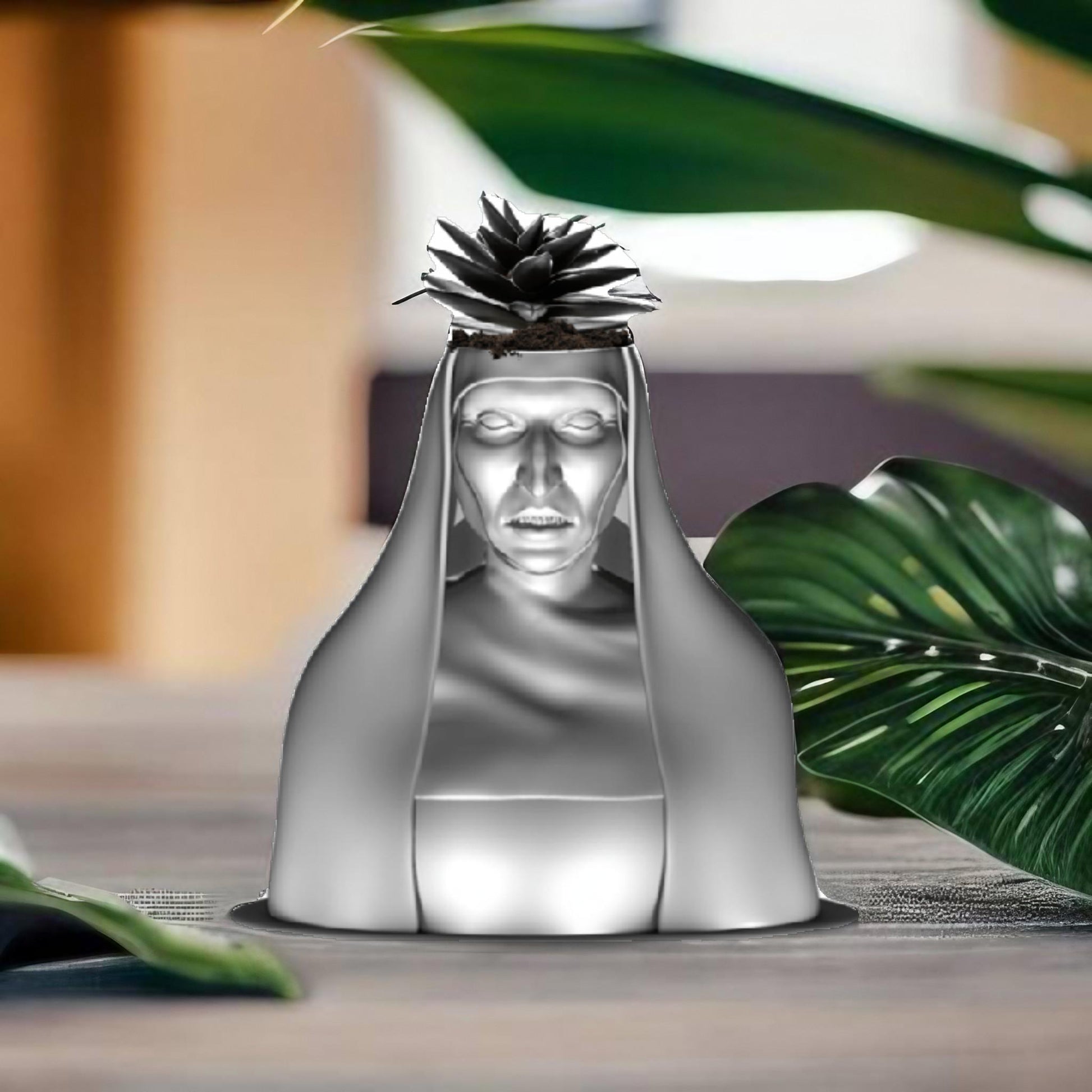 The Nun Plant Pot With Succulent